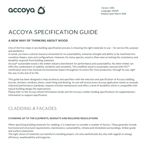 Accoya Specification Guide